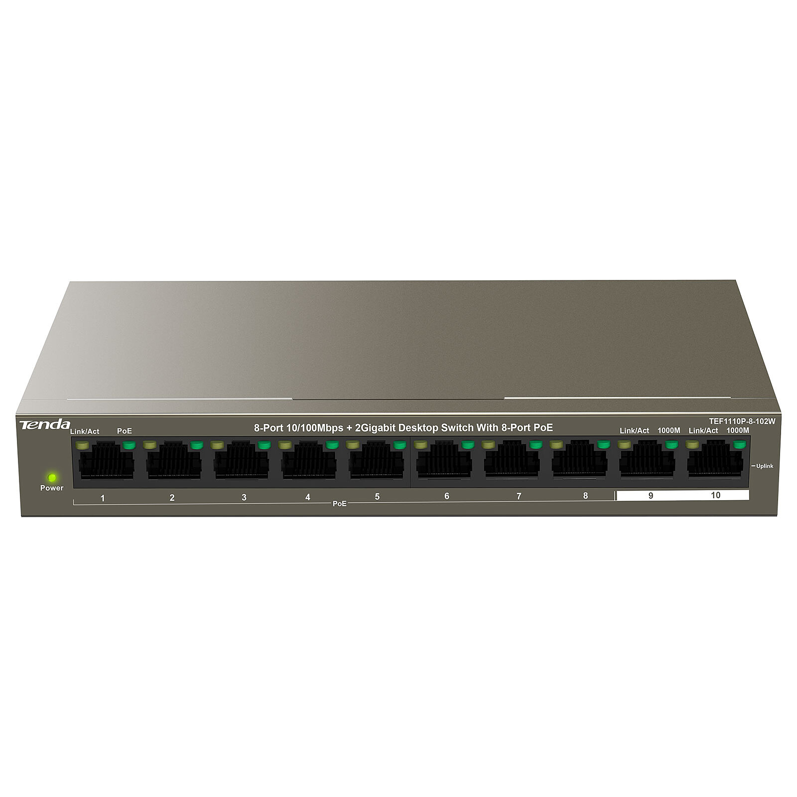  TENDA 9GE+1SFP Ethernet Switch With 8-port poE